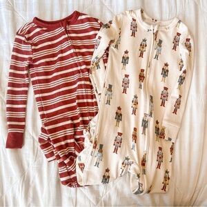Set of Two Little Co by Lauren Conrad Holiday Zip Up Footie Pajama Size 18 Month